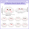 64Pcs 8 Styles Funny Opaque Resin Cabochons RESI-WR0001-14-2