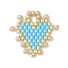 Handmade MIYUKI Glass Seed Beaded Heart Pendants PALLOY-MZ01067-02-1