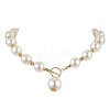 Round Acrylic Imitation Pearl Beads Necklace & Dangle Earring Sets for Women SJEW-JS01304-4