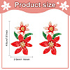 FIBLOOM 2 Pairs 2 Colors 3D Flower of Life Enamel Dangle Stud Earrings EJEW-FI0001-26-2