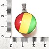 Flat Round 201 Stainless Steel Acrylic Pendants STAS-U036-01P-03-3