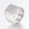304 Stainless Steel Signet Band Rings for Men RJEW-G091-16-19mm-P-1