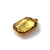 High Polished 316 Stainless Steel Faceted Glass Pendants STAS-K258-48G-05-2