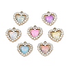 UV Plating Alloy with Mixed Color Glass Rhinestone Pendants FIND-M018-37G-1
