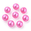 Spray Painted ABS Plastic Imitation Pearl Beads OACR-T015-05B-15-3