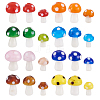  64Pcs 24 Styles Mushroom Handmade Lampwork Beads LAMP-TA0001-12-10