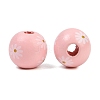 Printed Wood European Beads WOOD-G029-07A-2