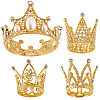 4Pcs 4 Styles Alloy Rhinestones Crown Cake Decoration DIY-SP0003-26G-1