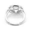 925 Sterling Silver Finger Ring Components STER-E060-82P-3