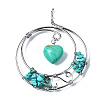 Synthetic Turquoise Big Pendants G-Q997-001D-S-1