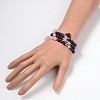 Personalized Dual-use Round Gemstone Beads 4-Layer Stretch Wrap Bracelets/Necklaces BJEW-JB01906-01-11