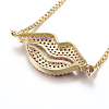 Adjustable Brass Micro Pave Cubic Zirconia Bolo Bracelets BJEW-F297-51G-3
