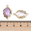 Natural Amethyst Faceted Leaf Pendants G-I375-04G-20-3