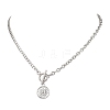 201 Stainless Steel Sun Pendant 304 Stainless Steel Twisted Chain Cable Chain OT Necklaces NJEW-JN05786-2