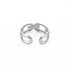 304 Stainless Steel Hollow Open Cuff Ring for Women RJEW-S405-223P-2