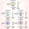 20Pcs 5 Styles Platinum Alloy Glass Pendants FIND-YW0007-61-3