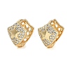 Brass Micro Pave Clear Cubic Zirconia Hoop Earrings for Women EJEW-U030-04G-03-1