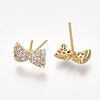 Brass Cubic Zirconia Stud Earring Findings X-KK-S350-382-2