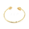 Clear Cubic Zirconia Teardrop Open Cuff Bangle BJEW-G652-05G-3
