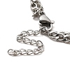 304 Stainless Steel Curb Chains Double Layer Multi-strand Bracelet with Links for Women BJEW-C025-10P-4