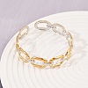 304 Stainless Steel Cuff Bangles for Women BJEW-G757-04GP-1