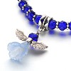 Angel Glass Beaded Acrylic Charm Bracelets BJEW-JB01795-01-2