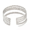 Non-Tarnish 304 Stainless Steel Multi Line Cuff Bangles for Women BJEW-L682-004P-2