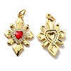 Rack Plating Brass Cubic Zirconia Pendants KK-D026-31G-1