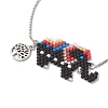 Elephant Glass Seed Beads Link Bracelets BJEW-MZ00067-01-3