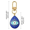 Teardrop with Evil Eye Alloy Enamel Pendant Decorations HJEW-YW00017-01-3