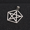 Non-Tarnish Boy Jewelry Original Color 201 Stainless Steel Pentagon with Pentagram Pendants STAS-I032-209-1