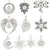 CHGCRAFT 10Pcs 10 Style Alloy Hang Snap Base Pendant FIND-CA0006-13-1