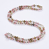 Natural Watermelon Skin Beaded Multi-use Necklaces/Wrap Bracelets NJEW-K095-B07-1