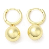 Rack Plating Brass Round Ball Dangle Hoop Rarrings EJEW-K249-01G-1