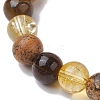 8mm Round Natural Tiger Eye & Picture Jasper BJEW-JB10625-03-3