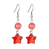 Star Resin and Glass Dangle Earrings EJEW-JE06041-4