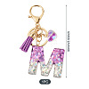 Alloy Resin Heart Keychains KEYC-TADJ0002-01G-M-3