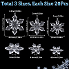 60Pcs 3 Styles Christmas Transparent Acrylic Connector Charms OACR-SC0001-56-2