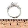 Brass Micro Pave Cubic Zirconia Cuff Open Rings CU-CBA5C10-07P-5