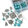 Tibetan Style Chandelier Components and Pendants with Synthetic Turquoise Beads Sets DIY-FS0005-75-3