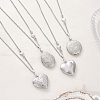 316 Stainless Steel Heart Oval Flat Round Locket Pendant 304 Stainless Steel Twisted Chain Necklaces NJEW-JN05839-1