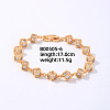 Brass Rhinestone Cube Link Bracelets for Women XO6953-2-1