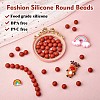 100Pcs Silicone Beads Round Rubber Bead 15MM Loose Spacer Beads for DIY Supplies Jewelry Keychain Making JX468A-2