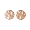 304 Stainless Steel Textured Disc Charms STAS-Q336-11C-RG-1