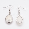 Natural White Shell Dangle Earrings EJEW-F158-A03-2
