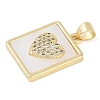 Rack Plating Brass Micro Pave Cubic Zirconia Pendants KK-P287-44B-G-2