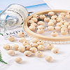 Craftdady 120Pcs 12 Styles Unfinished Natural Wood European Beads WOOD-CD0001-09-24