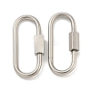 304 Stainless Steel Screw Carabiner Lock Charms STAS-C092-05C-P-1