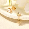 Heart Brass Micro Pave Clear Cubic Zirconia Stud Earrings EJEW-C126-07G-3