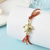 Ocean 304 Stainless Steel Link Adjustable Braided Polycotton Metallic Cord Slider Bracelets BJEW-JB14245-01-2